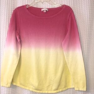 BELLE BEACH by Kim Graver Women’s Long Sleeve Pink/Yellow Ombré Top Medium